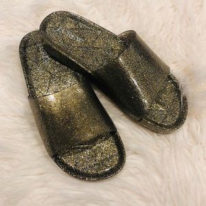 J. Crew Pool Side Sandals in Glitter. Size 8